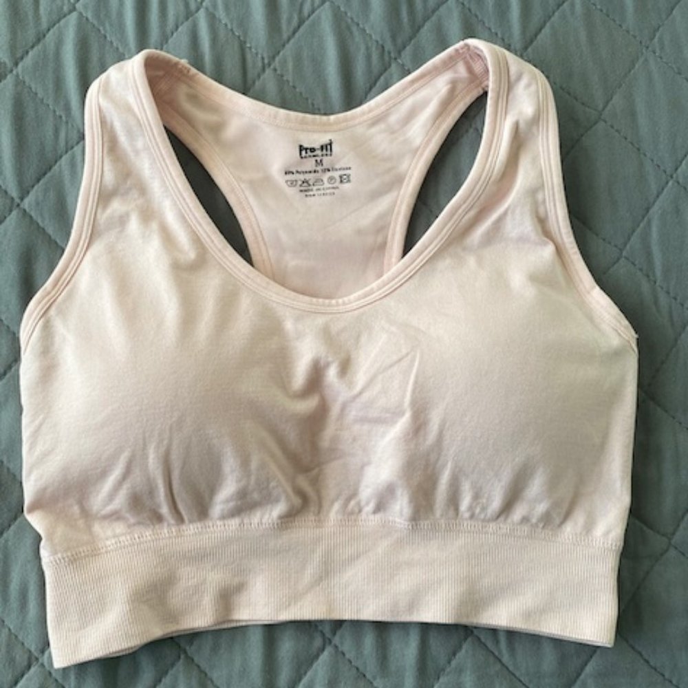 Strap Back Pastel Pink Sports Bra